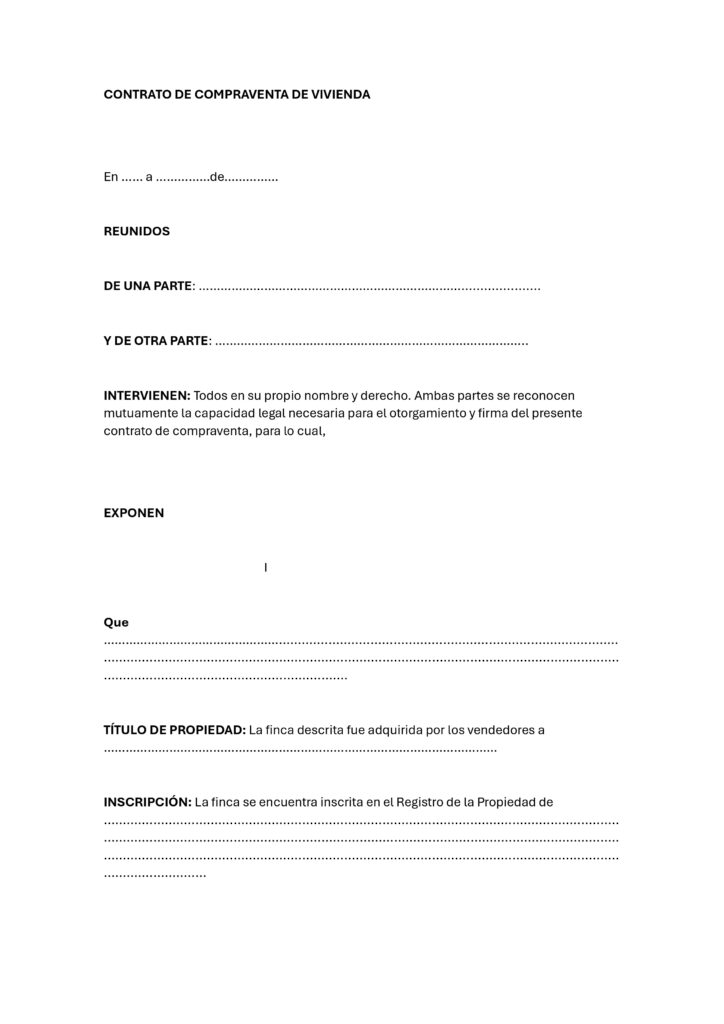 Ejemplo de contrato de compraventa